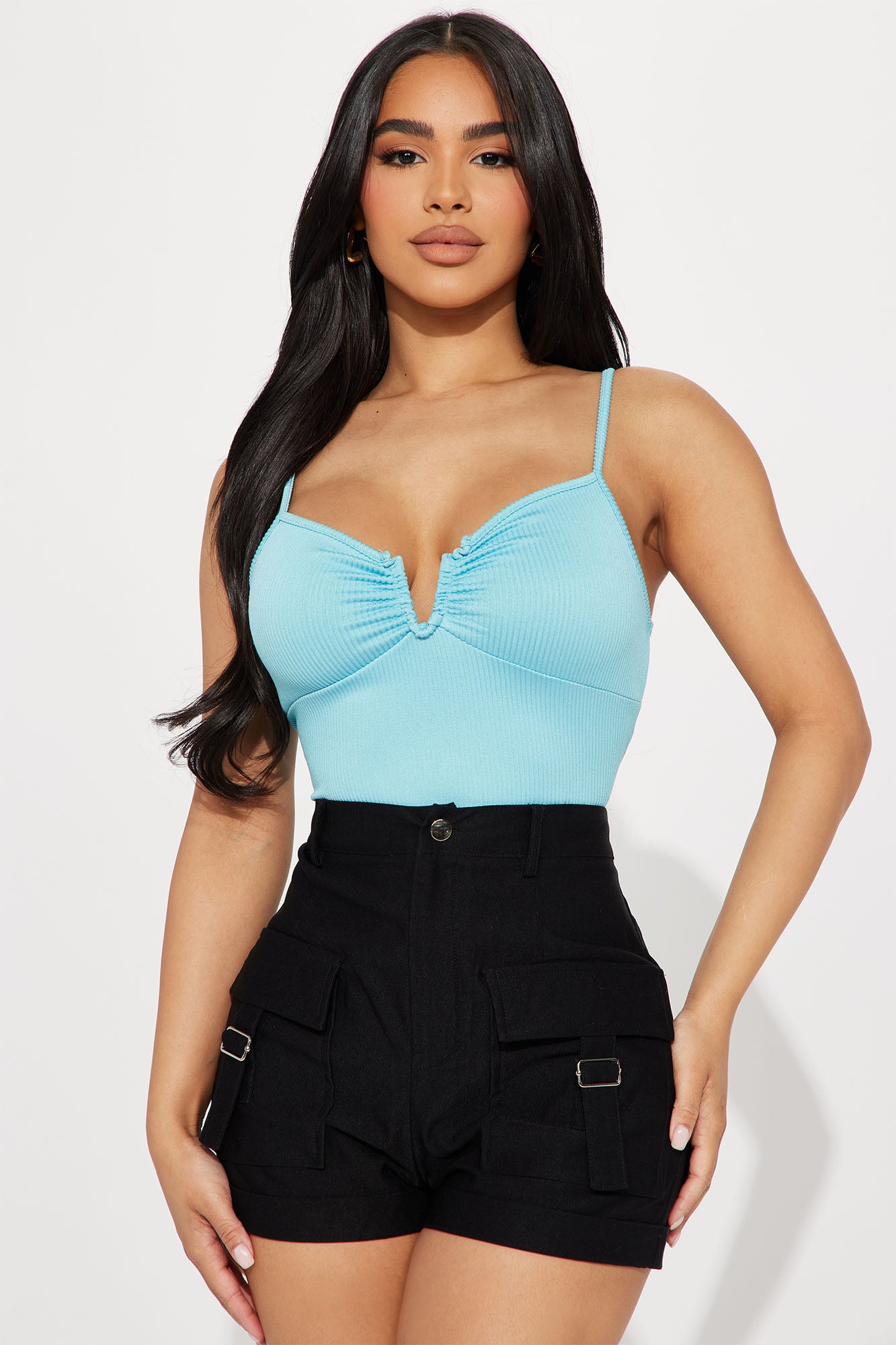 Heidi Ribbed Cami - Aqua  Fashion Nova, Basic Tops & Bodysuits