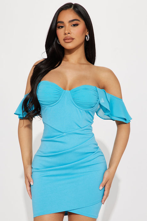 Shes Delicate Mini Dress - Turquoise