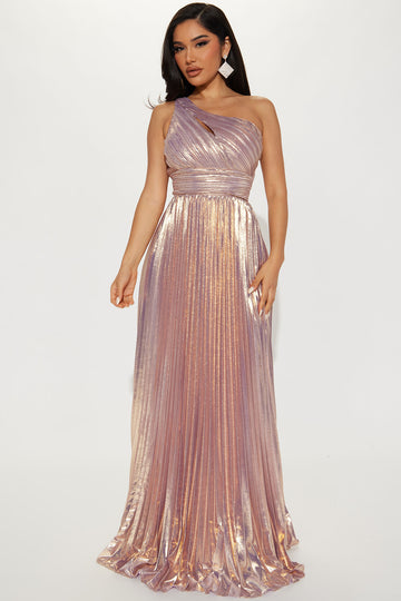 Here To Party Maxi Dress - Champagne, Fashion Nova, Dresses