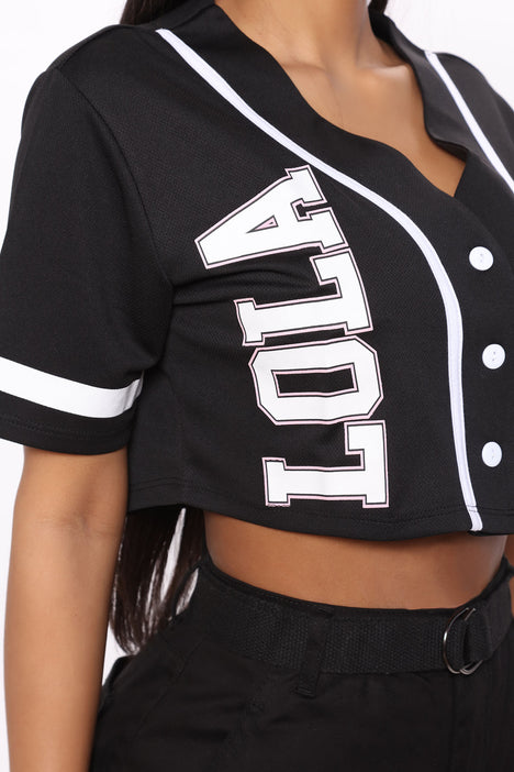 Lola Bunny Baseball Jersey Top - Black