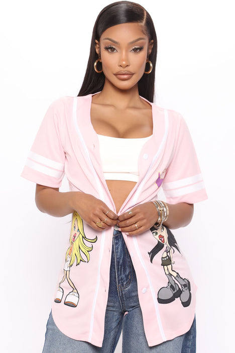 Bratz Baseball Jersey Top - Pink  Fashion Nova, Screens Tops and
