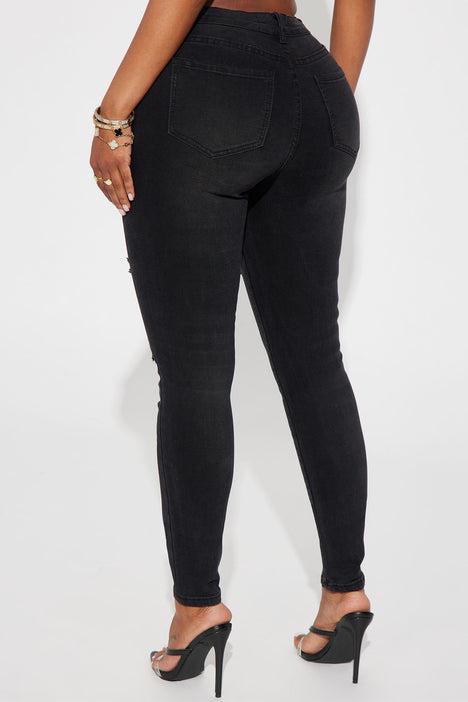 All The Booty Ripped Skinny Jeans - Black, Fashion Nova, Jeans