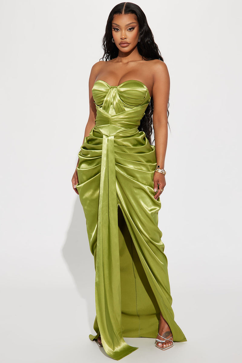 Rebeka Satin Maxi Dress - Green | Fashion Nova, Dresses | Fashion Nova
