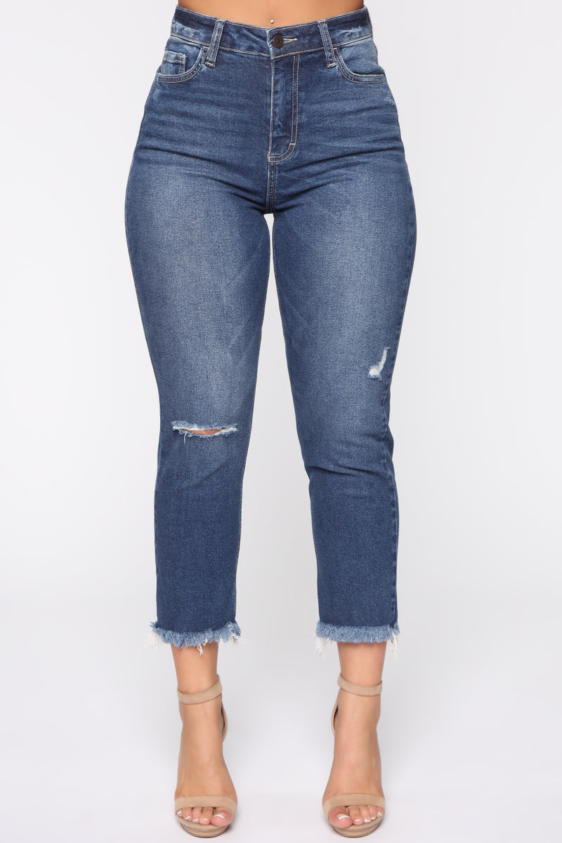 Sun Day Knee Slit Mom Jeans - Medium Blue Wash | Fashion Nova, Jeans ...