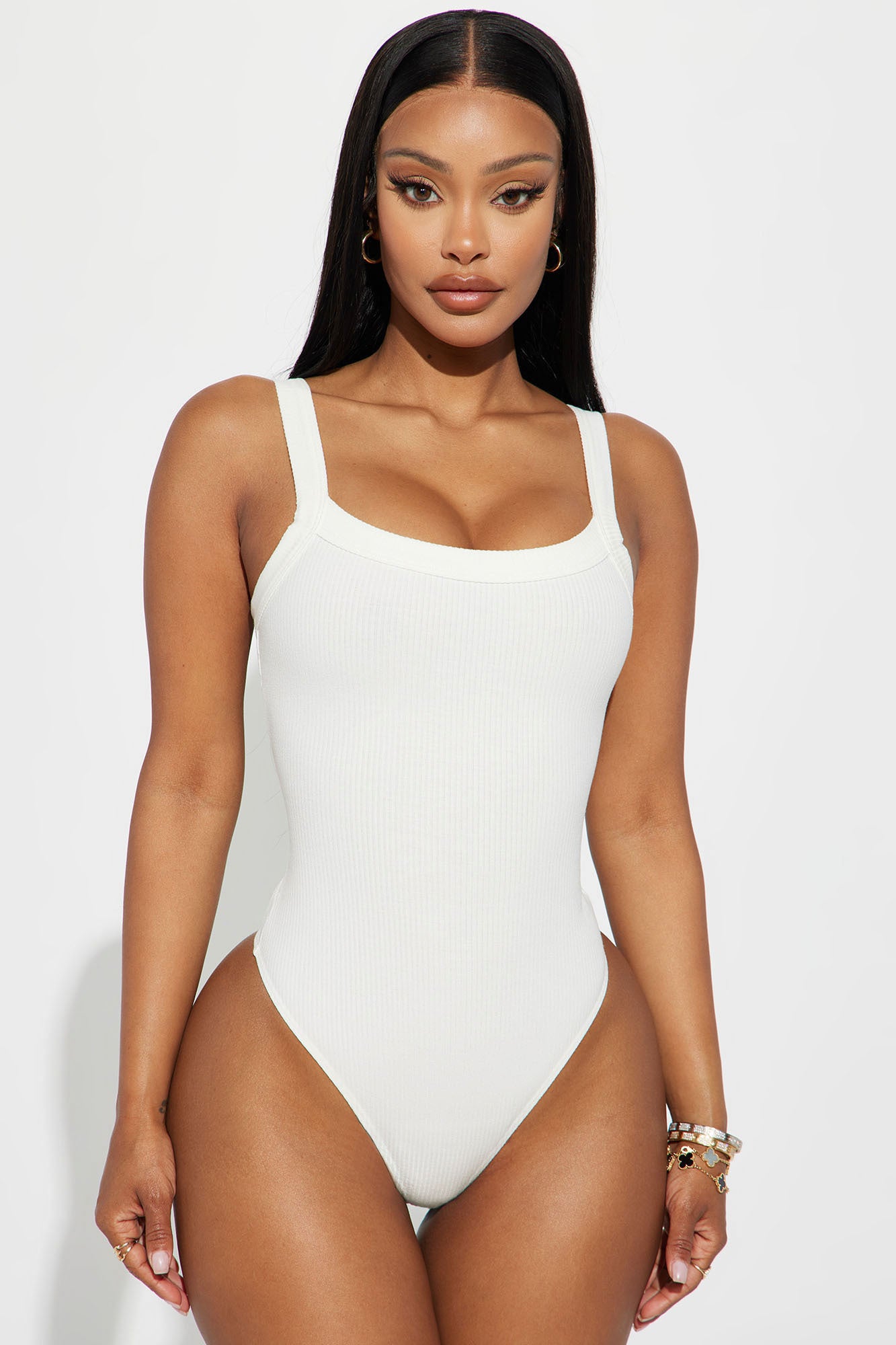 Kiara Snatched Bodysuit - White, Fashion Nova, Bodysuits