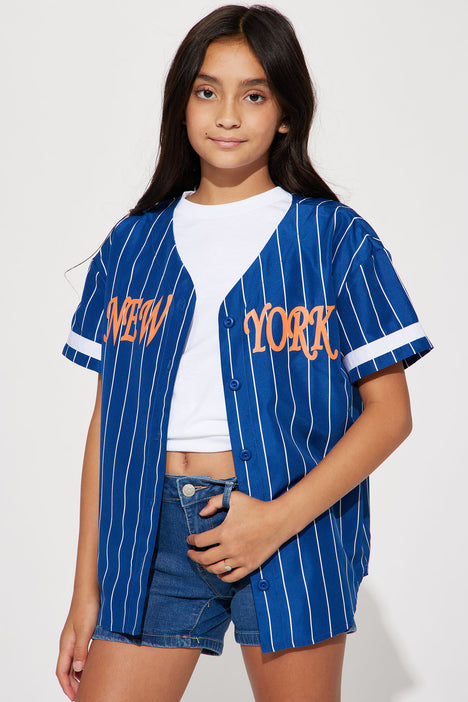 Mini New York Baseball Tee - Blue/combo