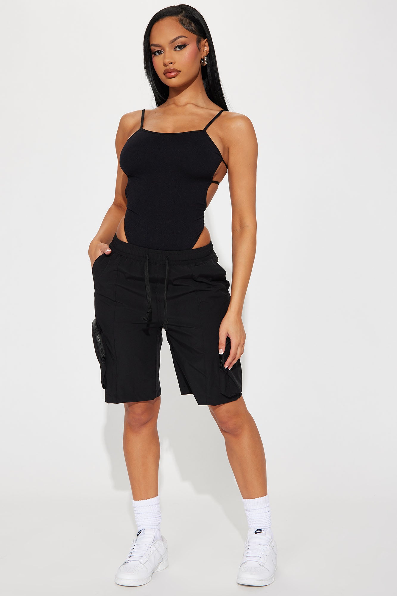 Bet On It Nylon Cargo Short - Black