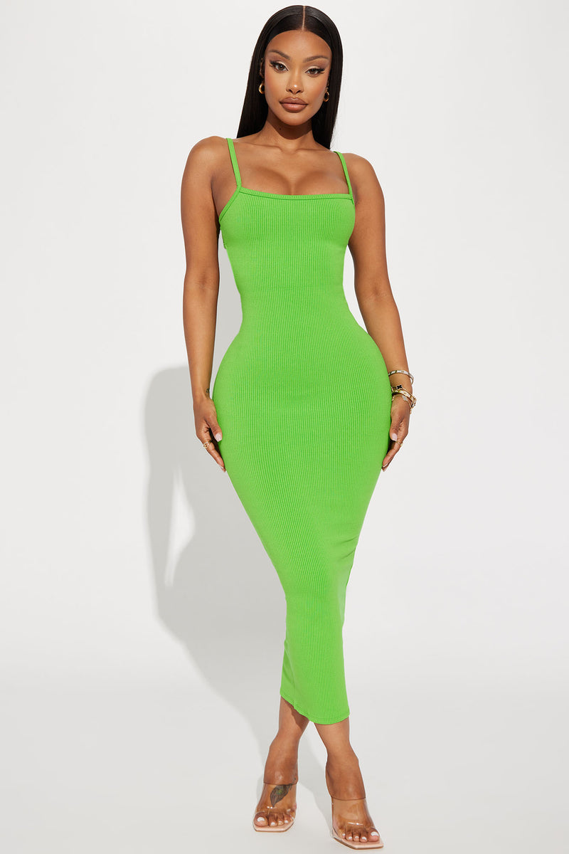 Milani Snatched Midi Dress - Green Apple | Fashion Nova, Dresses ...
