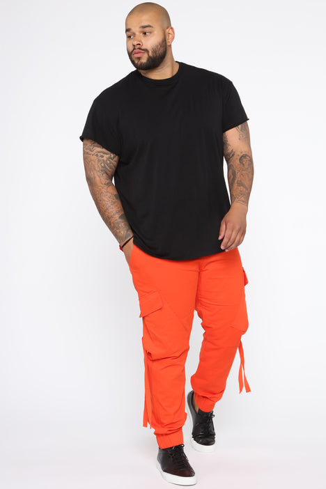 Carrying Weight Nylon Snap Cargo Pants - Orange, Fashion Nova, Mens Pants