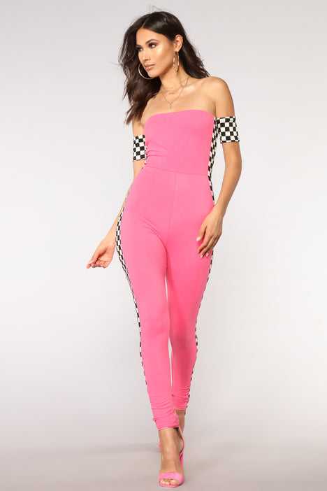 Check Her Out Jumpsuit - Pink