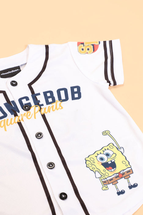 Mini Spongebob and Patrick Baseball Jersey in White Size 4/5 by Fashion Nova