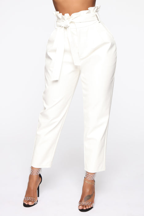Munaska White Leather Pants - Leather4sure Leather Pants