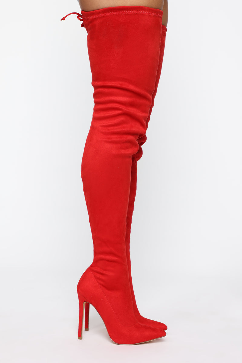 Vicky Over The Knee Boot - Red | Fashion Nova, Shoes | Fashion Nova