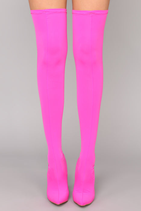 You Alright Heeled Boots - Neon Pink, Fashion Nova, Shoes