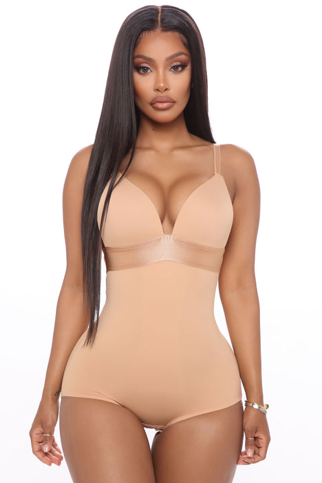 Playing Wicked Games Satin Bodysuit - Taupe