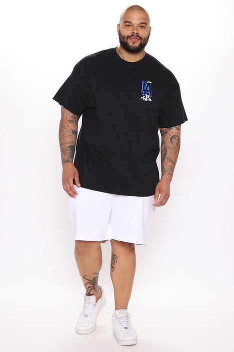 Men's La City Short Sleeve Tee Shirt Print in Black Size Large by Fashion Nova