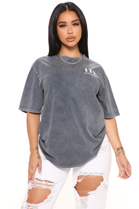 111 Angel Number Tunic Top - Grey/combo