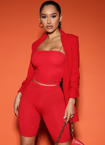 Celine Crop Top - Red, Fashion Nova, Basic Tops & Bodysuits