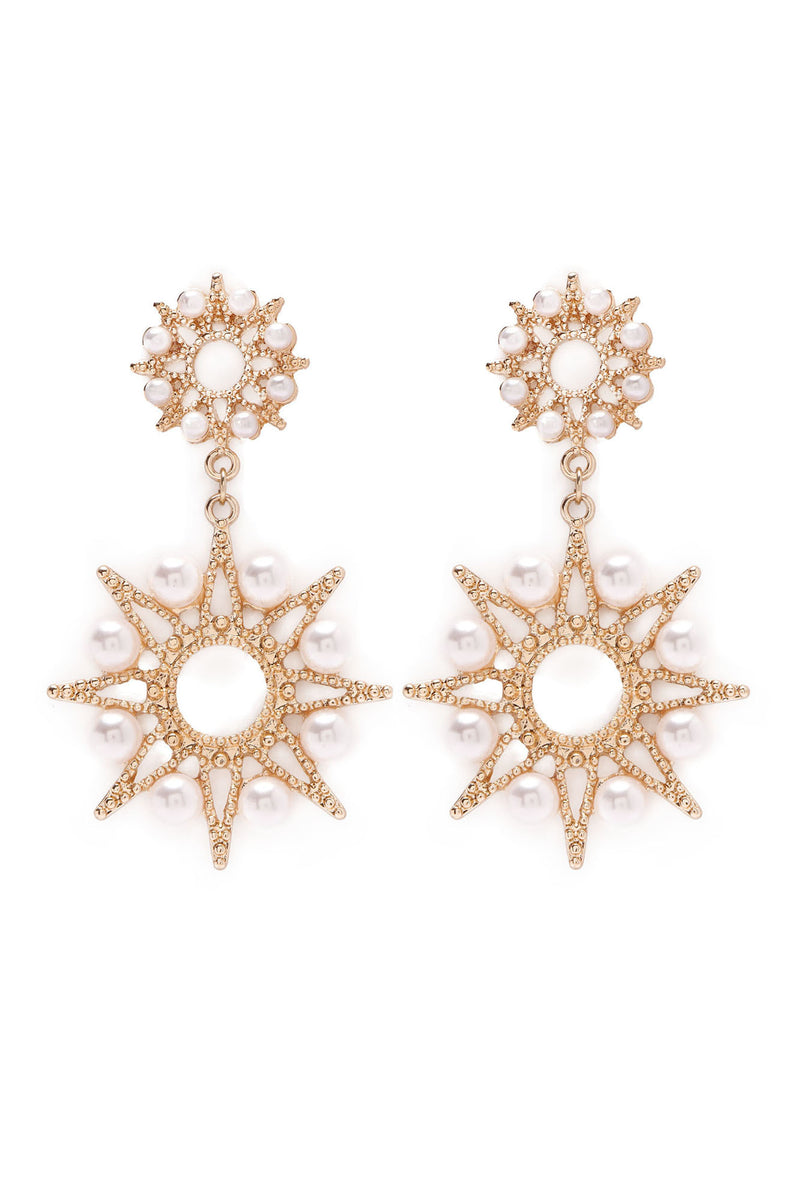 Pearl Burst Earrings - Gold | Fashion Nova, Jewelry | Fashion Nova
