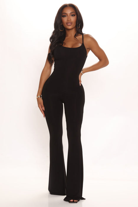 Only Tonight Black Two-Piece Wide-Leg Jumpsuit