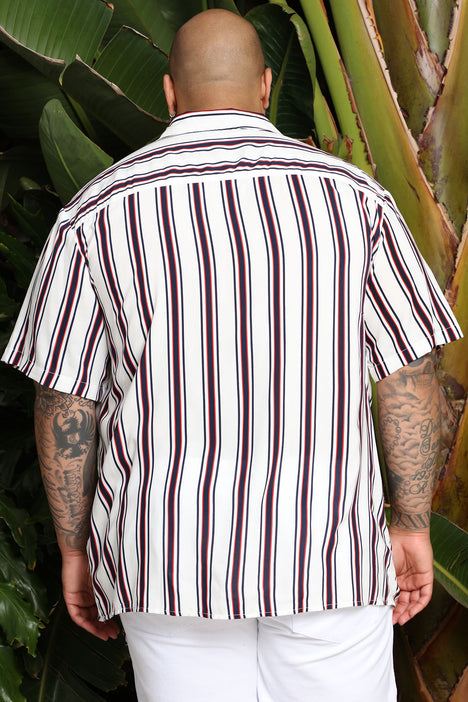 Off The Grid Short Sleeve Button Up - Off White/combo