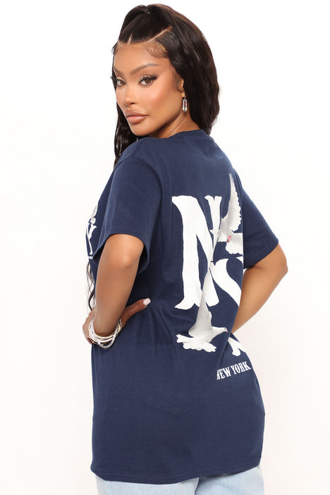 Flyest In The East Long Sleeve Tee - Navy, Fashion Nova, Screens Tops and  Bottoms