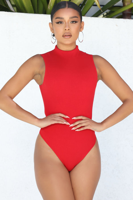 Gianna Snatched Bodysuit - Red, Fashion Nova, Bodysuits