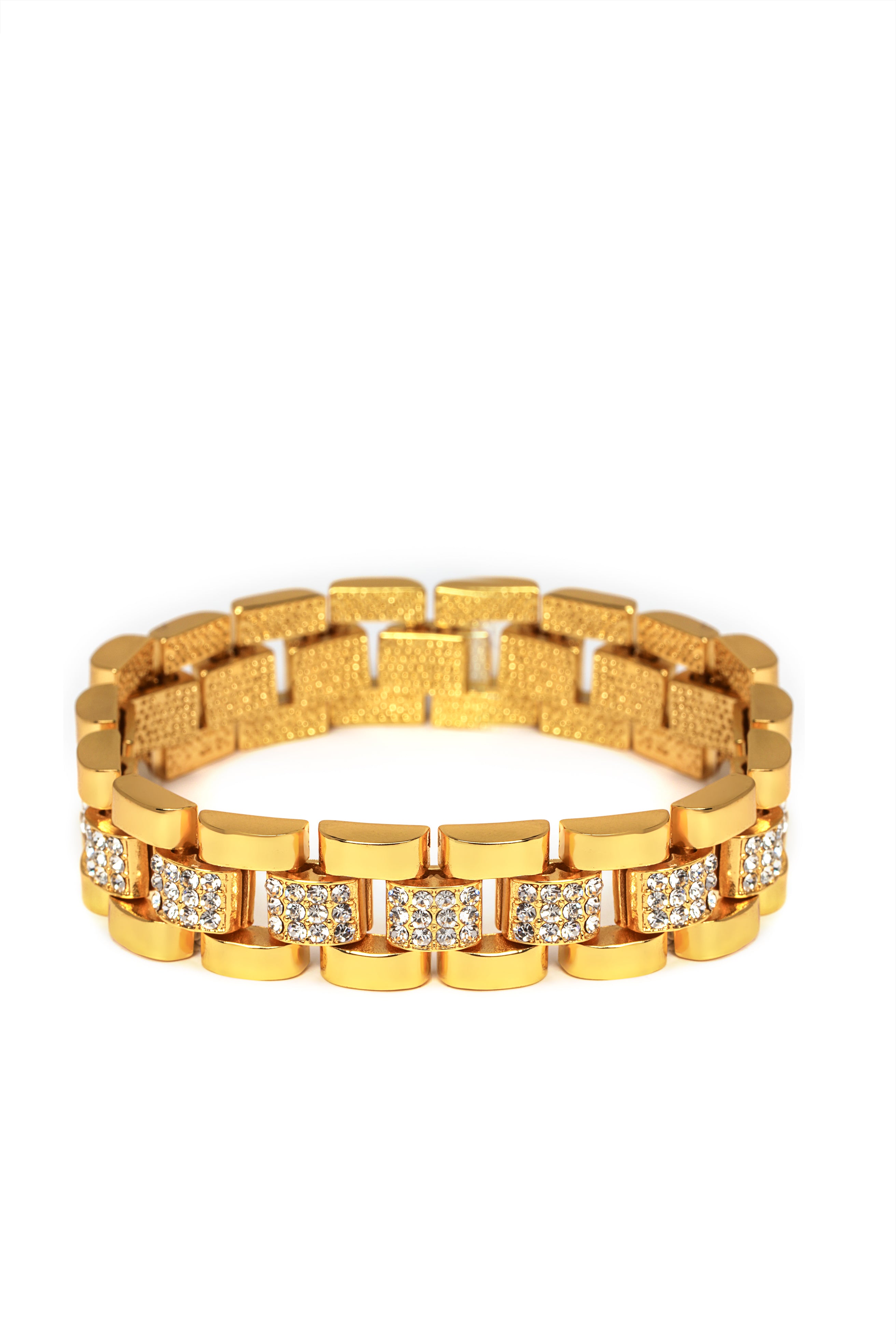 Iced Multi Clover Bracelet - Gold/Black, Fashion Nova, Mens Jewelry