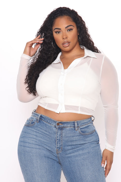 Women's Let's Be TransparenT-Shirt in White Size Small by Fashion Nova