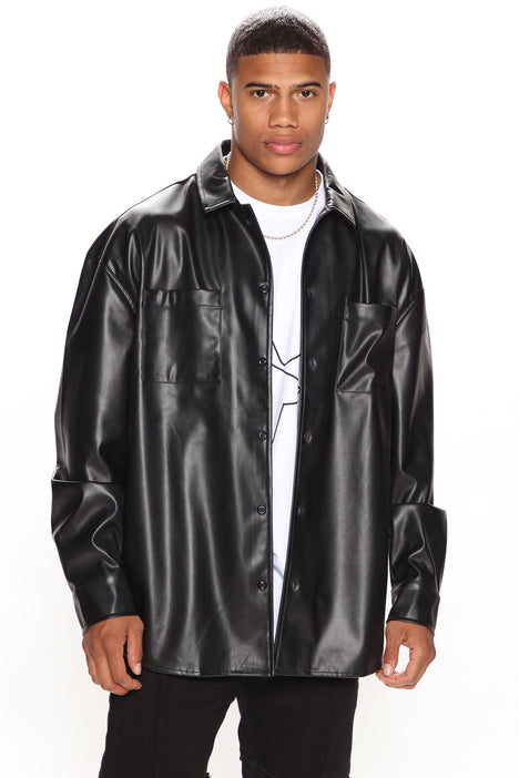 Haters Gona Hate Oversized Leather Jacket - Off White, Fashion Nova,  Jackets & Coats
