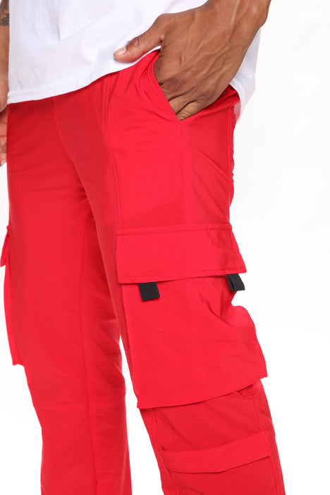 Strapped Up Cargo Pants - Red, Fashion Nova, Mens Pants