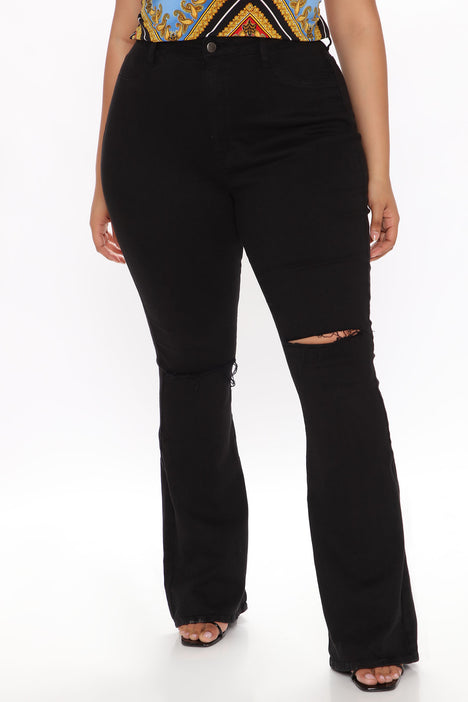 Here To Stay Flare Jeans - Black