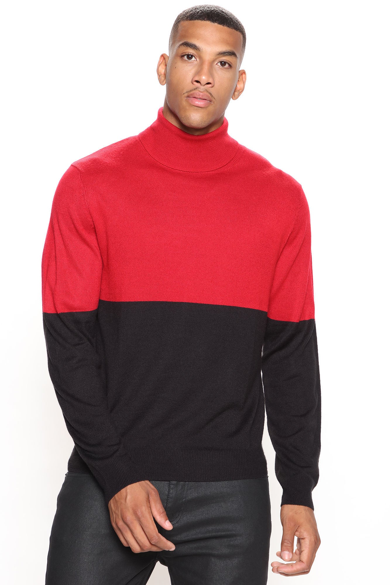 DeAngelo Turtleneck Sweater - Burgundy, Fashion Nova, Mens Sweaters