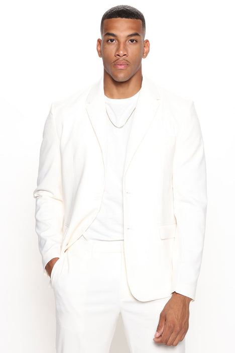 Tailored Fit White Matte Linen Jacket | Buy Online at Moss