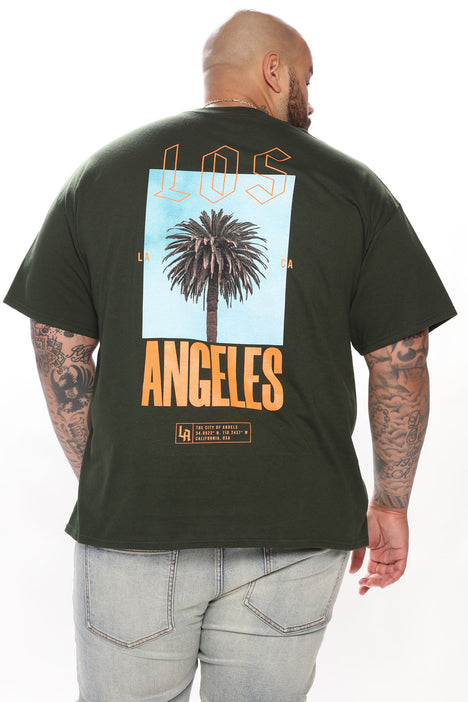 Men's Los Angeles Angel Short Sleeve Tee Shirt in Chocolate Brown Size Large by Fashion Nova