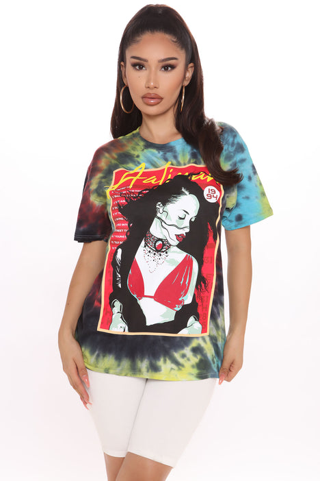 Aaliyah Tie Dye Top - Black/combo