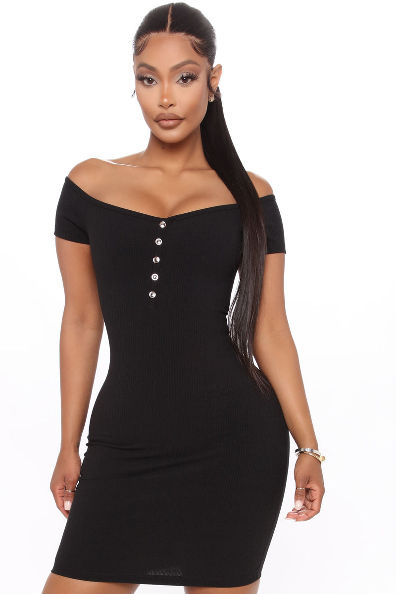 Lenna Off Shoulder Mini Dress - Black | Fashion Nova, Dresses | Fashion ...