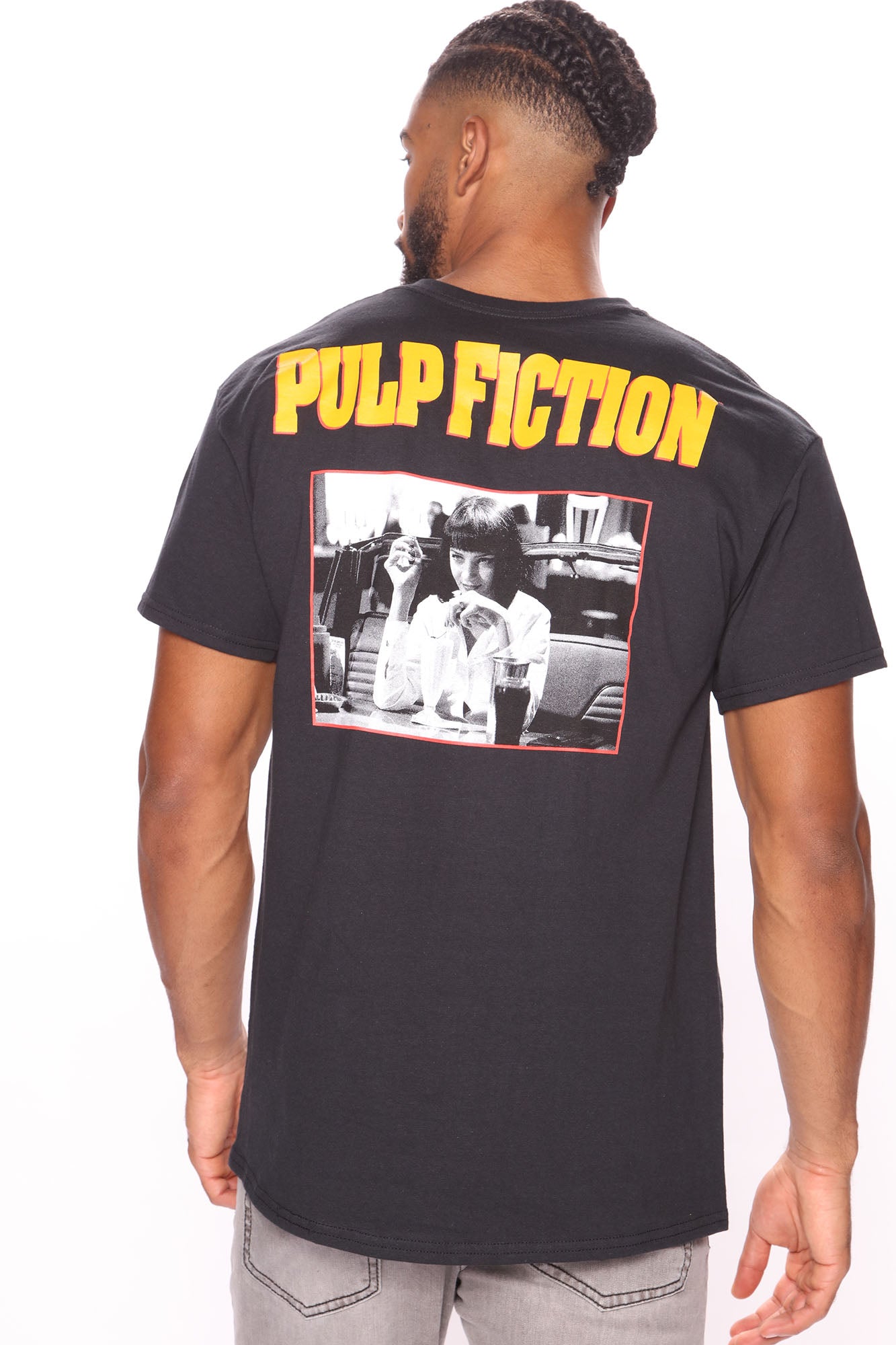 Pulp Fiction Movie Poster Short Sleeve Tee - Black | Fashion Nova