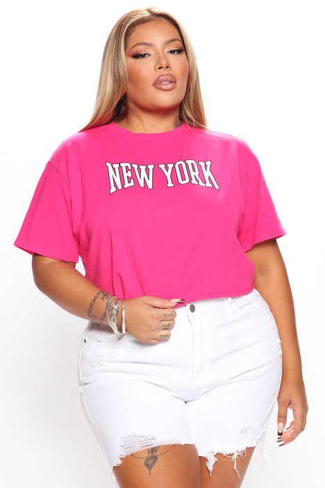 A New York Minute Crop Top - Fuchsia