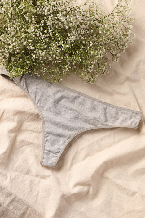 Perfect Fit Cotton Thong Panty - Grey, Fashion Nova, Lingerie & Sleepwear