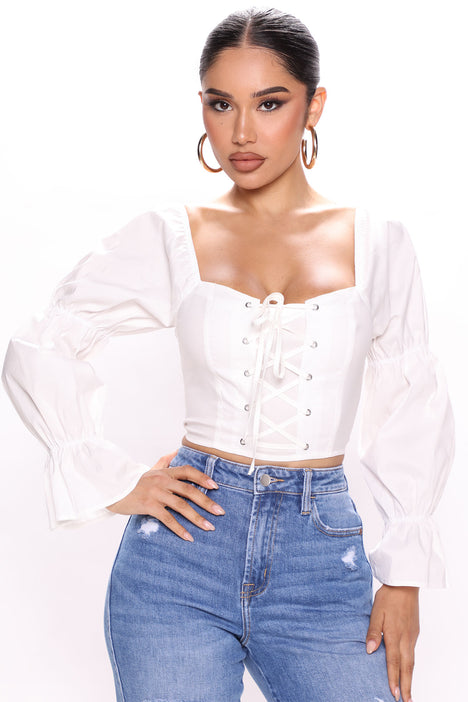 Stephania Blouse Top - White