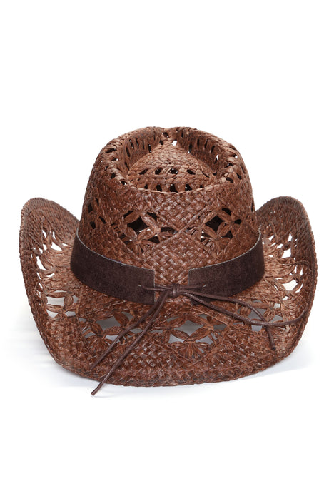 WELLATENT Cowboy Hats for Women, Brown Cowgirl Hats Classic Straw