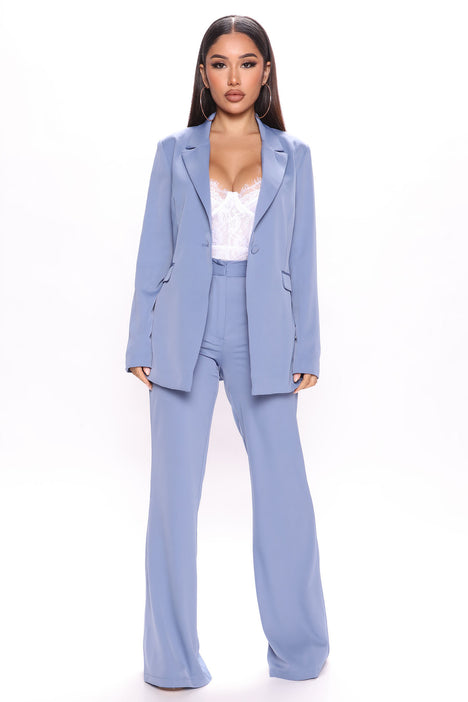 Business Classy Blazer Pant Set - Blue, Fashion Nova, Matching Sets