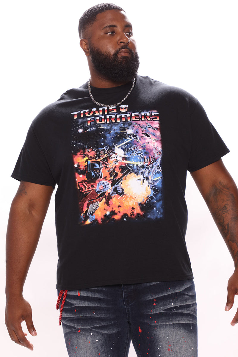 Transformers In Space Short Sleeve Tee - Black | Fashion Nova, Mens ...