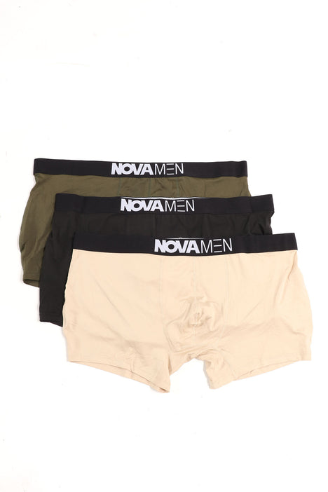 NovaMen Boxer Brief 3 Pack - Heather/Combo, Fashion Nova, Mens Underwear