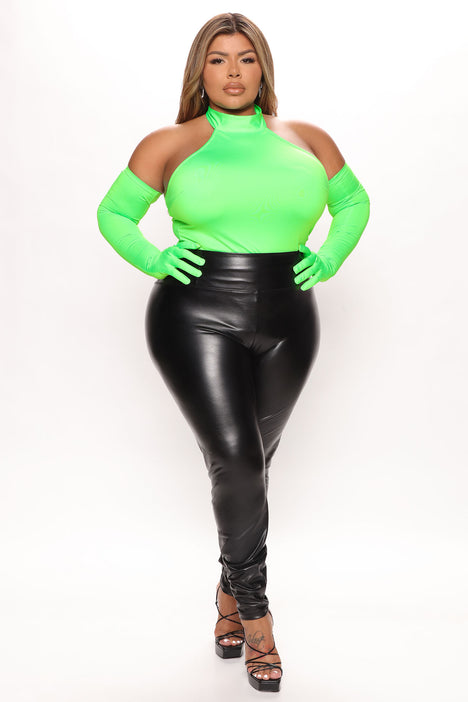 Big Ego Slinky Bodysuit - Lime, Fashion Nova, Bodysuits