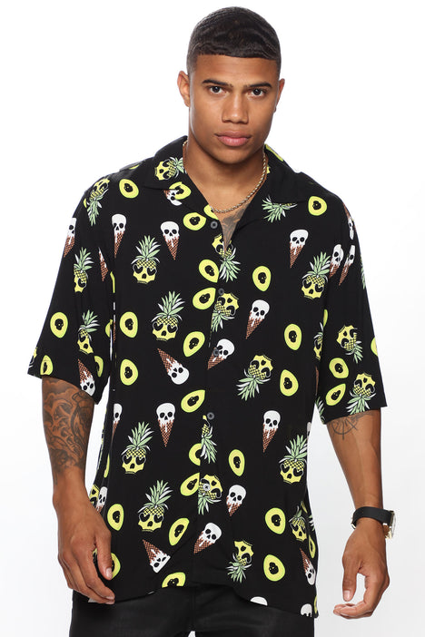 Tropical Hawaiian Shirts for Men Women - Skull Button Down Mens Hawaiian Shirts Short Sleeve Set 18