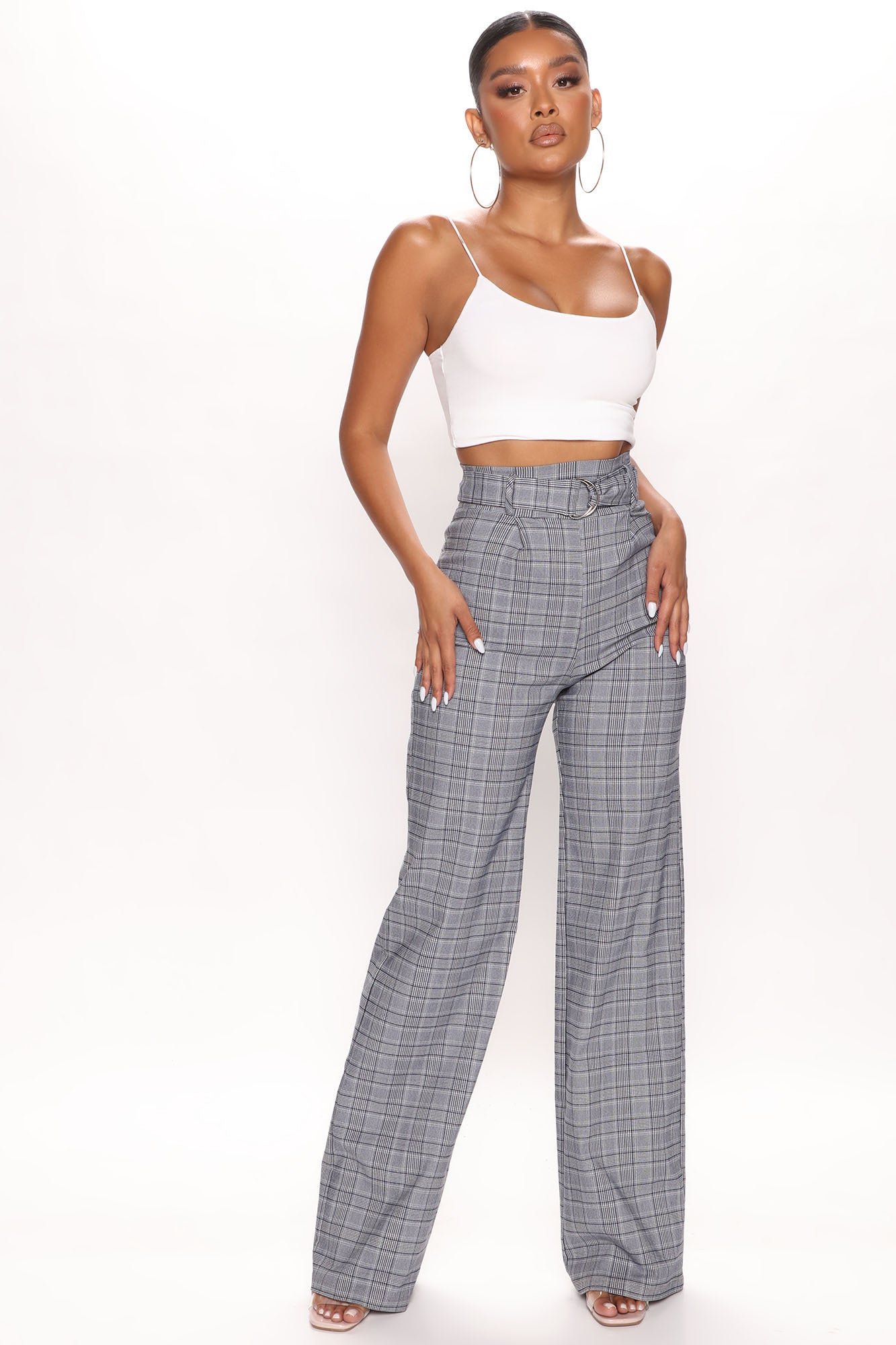 Feeling Focused Plaid Pant Set - Green/combo