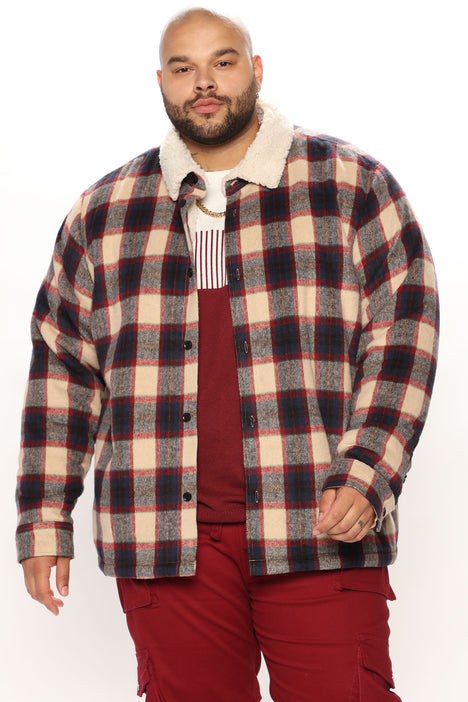 Break The Rules Tartan Plaid Shirt - Red, Fashion Nova, Mens Shirts