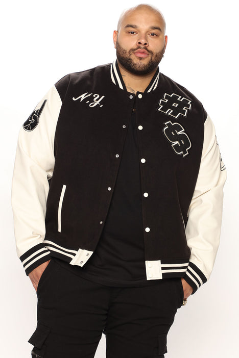 NY Varsity Jacket - Black/combo, Fashion Nova, Mens Jackets